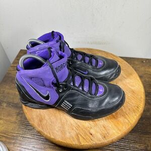 Nike Morgan Mid Basketball Shoes Black Purple Mens Size 7.5 Vintage 315702-991
